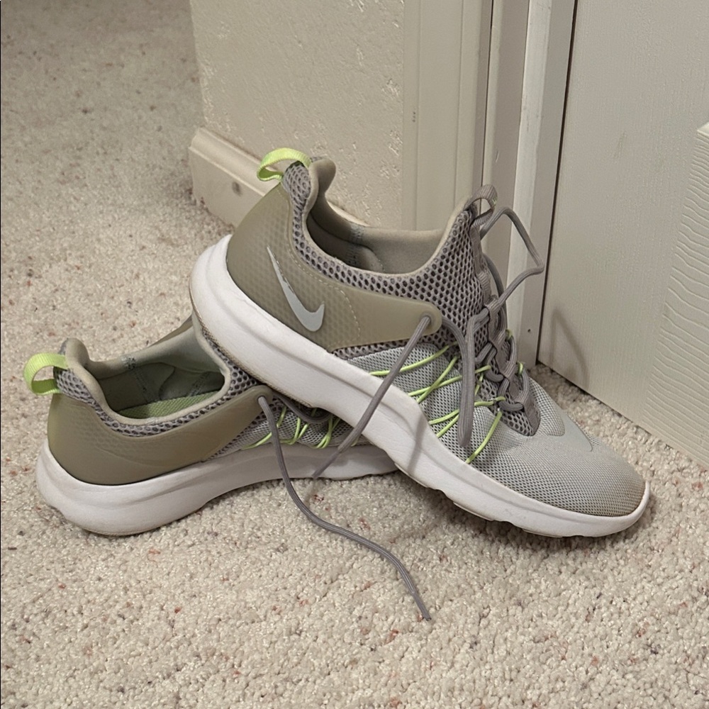 Nike Gray and Green Athletic Shoes